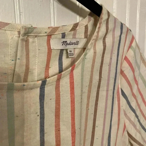 Nwot Madewell striped tie front, button up back - Picture 2 of 10